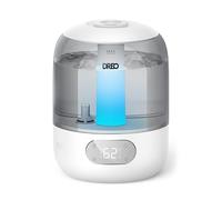 Dreo Humidifier for Bedroom with Sensor, 26dB Quiet Cool Mist Ultrasonic Humidifiers for Home, 360° Nozzle, 30H Runtime, Ambient Light Indicator, Essential Oil Diffuser, Room, Plants, Nursery, Grey
