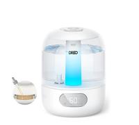 DREO Humidifier for Bedroom with Sensor, 26dB Quiet Cool Mist Ultrasonic Humidifiers for Home, 360° Nozzle, 30H Runtime, Ambient Light Indicator, Essential Oil Diffuser, Room, Plants, Nursery, White