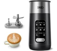 DREO Milk Frother, 8-in-1 Electric Milk Frother, 435ml Silent Milk Steamer & Hot Chocolate Maker, 45 dBStainless Steel Automatic Foam Frother for Latte Art-Level Microfoam, Coffee, Easy to Clean, LED