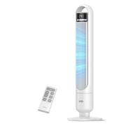 DREO Quiet Tower Fan for Bedroom& Home, 25ft/s Powerful Airflow, 29ft Coverage, 1-8H Timer, 4 Speeds, 3 Modes, 28dB Bladeless Fan with Remote Control, 90° Oscillating Cooling Fan, LED Display