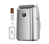 Dreo Smart 3-in-1 Portable Air Conditioner, 10000 BTU Drainage-Free Cooling AC Unit, Silent Mobile Air Conditioner for Bedroom, APP/Voice/Remote Control, 24h Timer with Fan &Dehumidifier, Silver