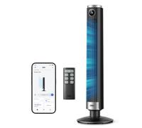 DREO Smart 40"-45" Tower Fan for Bedroom, Adjustable Height, 28 ft/s Velocity, DC Motor, 9 Speeds, 4 Modes, 90°Oscillating, Standing Fan, 20dB Quiet, 12H Timer for Home, Office, Google/Alexa, Black