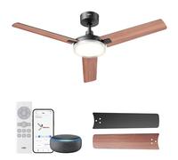 DREO Smart Ceiling Fans with Lights, 52 Inch White Ceiling Fan, 12 Speeds & 3 Fan Modes, Stepless Color Tones, Dimmable LED Light, 1-12H Timer, Quiet DC Motor, Remote/APP/Alexa/Wall Switch Control