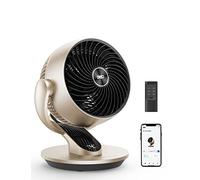 Dreo Smart Desk Fan for Bedroom, Powerful 70 ft Whole Room Air Circulator Fan, 120° Vertical Manual+90° Horizontal Oscillating, 4 Speeds, 5 Modes, 12H Timer, Portable Table Fan for Office Home, Gold