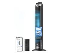 DREO Smart Tower Fan for Bedroom, 90° Oscillating 40" Standing Fan, 7.9m/s High-Speed 5 Speeds 4 Modes, Quiet Room Floor Fans, Touch/Remote/APP & Voice Control, Work with Alexa, 12H Timer, Silver