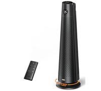 Dreo Space Heater Indoor, 30" Electric Heaters with Remote, 120° Oscillation, Adjustable Thermostat, 5 Heat & 3 Fan levels, 8 Safety Protections, 25dB Quiet, 1-12H Timer, Large Room Bedroom, Black