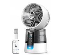 DREO TurboCool Misting Fan 516S, 150°+30° Omni-directional Oscillating Smart Cooling Fans that Blow Cold Air, 26 ft/s, Ultrafine Mist, 20dB, 1.3L, 6 Speeds 2 Modes, Remote & APP Control, Indoor, White