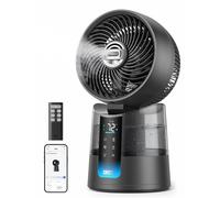 DREO TurboCool™ Misting Fan 516S, 20dB Smart 3 in 1 Ultrasonic Evaporative Air Cooler, 8m/s Desk Fans that Blow Cold Air, 150° Oscillating Cooling Fan for Bedroom, 6 Speeds, 2 Modes, Grey