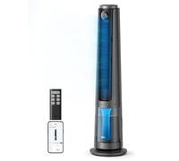 DREO TurboCool Misting Fan 765S, 3-in 1 Ultrasonic Misting Fans that Blow Cold Air with 6L Tank, 32ft/s Cooling Fan for Bedroom, 20dB Quiet DC Motor, 90° Standing Fan with 12 Speeds, 4 Modes, Grey