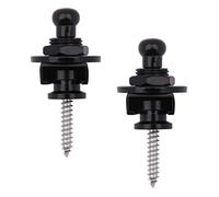 Dreokee Guitar Strap Lock, Heavy Duty Metal Guitar Security Straplocks Buttons Strap Retainer System Guitar Strap Lock Set for Acoustic/Bass/Electric Guitars, Pack of 2 (Black)