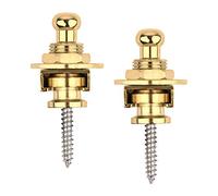 Dreokee Guitar Strap Lock, Security Straplocks Buttons Strap Retainer System Guitar Strap Lock Set, Pack of 2 (Gold)