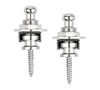 Dreokee Guitar Strap Lock, Security Straplocks Buttons Strap Retainer System Guitar Strap Lock Set, Pack of 2 (Silver)