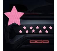 Dreothy 10Pcs/Set Diamond Grade Star Reflective Stickers,High Intensity Night Safety Sign Car Stickers and Decals for Car Window Decals Truck Helmet Bicycle Bumper Sticker (Star, Pink)