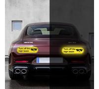 Dreothy 2pcs Turn Off Your High Beam Sticker Funny Bumper Decals Safety Warning Sign Reflective Decals for Car Bumper Window Sticker (Yellow)