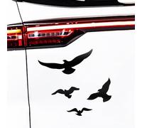 Dreothy 4Pcs/Set Flying Birds Vinyl Stickers Car Decals Pigeons Flying Silhouette Wall Decor Window Stickers for Cars Truck Decal Motorcycle Laptop Bumper Car Stickers (Reflective Black)
