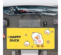 Dreothy Cartoon Happy Duck Mouse Pads Non-Slip Rubber Base Washable Comfortable Gaming Mouse Pad with Stitched Edges for Office Laptop Computer Mousepad (35.4x15.7inch)