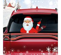 Dreothy Christmas Decor Rear Wiper Decal Santa Claus Waving Arm Wiper Stickers Waterproof Vinyl Car Stickers and Decals Rear Windshield Wiper Decal Tags Xmas Car Window Decals (Laughing Santa Claus)