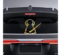 Dreothy Dog Decals,Waterproof Rear Wiper Decal Cartoon Funny Dog Moving Tail Stickers for Car Rear Dog Windshield Wiper Decal Vinyl Dog Stickers Car Window Stickers(Brushed Gold)