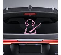 Dreothy Dog Decals,Waterproof Rear Wiper Decal Cartoon Funny Dog Moving Tail Stickers for Car Rear Dog Windshield Wiper Decal Vinyl Dog Stickers Car Window Stickers(Pink)