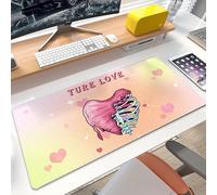Dreothy Skeleton Heart Ture Love Mouse Pad Non-Slip Rubber Base Washable Computer Mousepad with Stitched Edges Gaming Mouse Pads for Office Laptop Mouse Pads (35.4x15.7inch, Skeleton Heart)