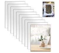 DRERIO 10 Pcs Self-Adhesive Mirrors HD Acrylic Mirror 15 * 20cm * 2mm Small Wall Mirrors, Flexible Plastic Mirror Tiles Rectangular Wall-Mounted Mirror Non-Glass for Bathroom, Bedroom, Door etc