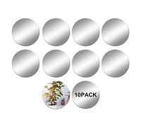 DRERIO 10pcs Mirror Tiles - Self Adhesive Acrylic 15cm Round Craft Mirrors for Bedroom Decoration & DIY Projects