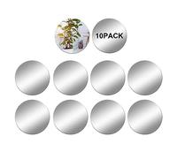 DRERIO 10Pcs Self Adhesive Acrylic Mirror Tiles 10 * 10cm * 1mm Mini Round Small Craft Plastic Tiny Stickers for Crafts Decoration DIY Projects Supplies