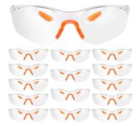 DRERIO 15 pcs Safety Glasses Clear Eye Protection Glasses Work Glasses Safety, Lab Goggles Protective Glasses Transparent, Safety Glasses for Work, Carpentry, Lab, Sports, Construction, Play Games