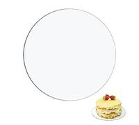 DRERIO 2 Pcs Acrylic Cake Discs Round Cake Boards 21cm Acrylic Cake Panel Clear Cake Plates Small Plastic Dessert Plates Transparent Circle Cake Bases Cake Sheets for Wedding Birthday Cakes