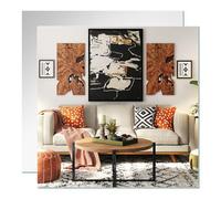 DRERIO 2 Pcs Wall Mirror 50cm HD Self Adhesive Glass Mirror Square, Large 20'' Makeup Frameless Square Adhesive Tile Glass Mirrors, for Bathroom Living Room Entryway Hallway Dressing Table (50*50cm)