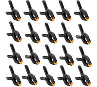 DRERIO 20 Pcs Clamps Mini Strong Spring Clamps Clips Nylon Wood Gripper Traceless Clamps Set for Home Improvement, Wood Working Projects and Photography Studios(2 inches), Orange