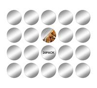 DRERIO 20pcs Mirror Tiles - Self Adhesive Acrylic 5x5cm Round Mini Craft Mirror Stickers for Decoration & DIY Projects
