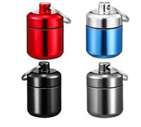 DRERIO 4 pcs Small Pill Boxes Organiser Metal Pill Boxes Travel Pocket Pill Case Round Keyring Pill Holder Waterproof Capsules Portable Pill Container for Outdoor Travel