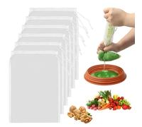 DRERIO 6 Pcs Nut Milk Bag Reusable Nylon Cheese Cloths Fine Mesh Food Strainer, 20 × 30 cm Multi-Purpose Cheesecloth Rectangular Pouches, Cold Brew Coffee Filter for Straining Coffee Yogurt Tea