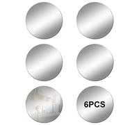 DRERIO 6Pcs Mirror Tiles Self Adhesive Acrylic HD Round Sticky Large Plastic Frameless 20 cm Unbreakable Circle Wall for Home,Decor (EUBF135)