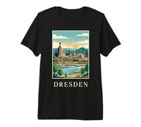 Dresden Germany Riverfront Skyline Travel Art Premium T-Shirt