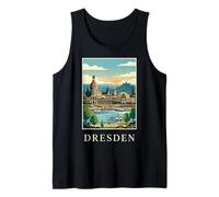 Dresden Germany Riverfront Skyline Travel Art Tank Top