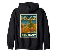Dresden Germany Vintage Travel Souvenir Poster Art Graphic Zip Hoodie