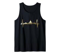 Dresden Skyline Heartbeat German Heart I Love Dresden Tank Top