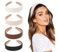 DRESHOW 4 Pack Hard Headbands for Women’s Hair 1 Inch Wide Non-slip Headband Fall Headbands Elastic Hair Bands for Women and Girls