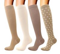 DRESHOW 4 Pairs Compression Socks For Women&Men Circulation Best Support for Athletic Running Cycling Travel