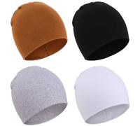 DRESHOW 4 Pieces Baby Beanie Newborn Toddler Soft Cute Knit Hat Hospital Hats for Baby Boys Infant Cap Beanies