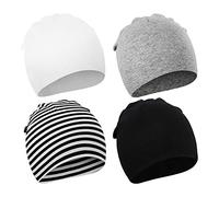 DRESHOW 4 Pieces Baby Beanie Newborn Toddler Soft Cute Knit Hat Hospital Hats for Baby Boys Infant Cap Beanies