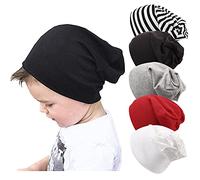 DRESHOW 5 Pack Unisex Baby Hats For Kids Cotton Skull Caps Soft Cute Knit Cap Baby Toddler Beanie for 6-60 Months