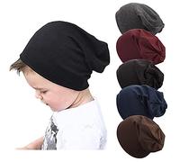 DRESHOW 5 Pack Unisex Baby Hats For Kids Cotton Skull Caps Soft Cute Knit Cap Baby Toddler Beanie for 6-60 Months