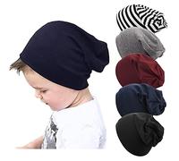DRESHOW 5 Pack Unisex Baby Hats For Kids Cotton Skull Caps Soft Cute Knit Cap Baby Toddler Beanie for 6-60 Months