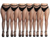 DRESHOW 6 Pack High Waist Tights Fishnet Stockings Thigh High Stockings Pantyhose