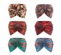 DRESHOW 6 Pack Wide Headbands for Women Extra Large Turban Headband Boho Head Wrap Elastic Hairbands Hair Twisted Knot Hair Accessories