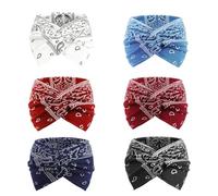 DRESHOW 6 Pack Wide Headbands for Women Extra Large Turban Headband Boho Head Wrap Elastic Hairbands Hair Twisted Knot Hair Accessories
