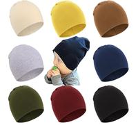 DRESHOW 8 Pieces Baby Beanie Newborn Toddler Soft Cute Knit Hat Hospital Hats for Baby Boys Infant Cap Beanies